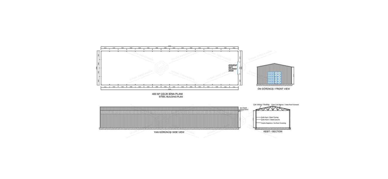 400m² Steel Hangar Building
