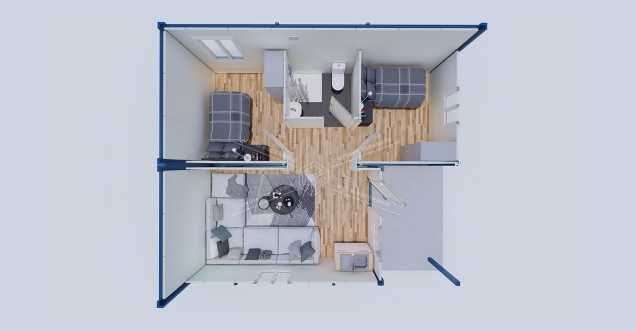 42m² Container homes