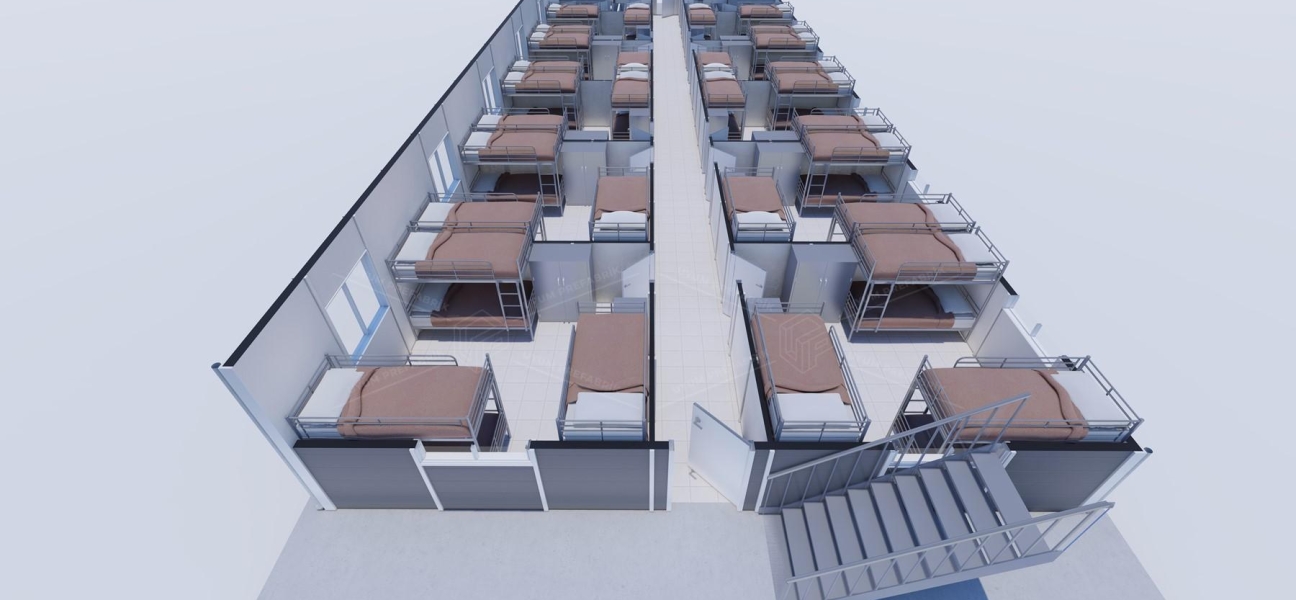 430m² (215+215) Prefabricated Dormitory Building