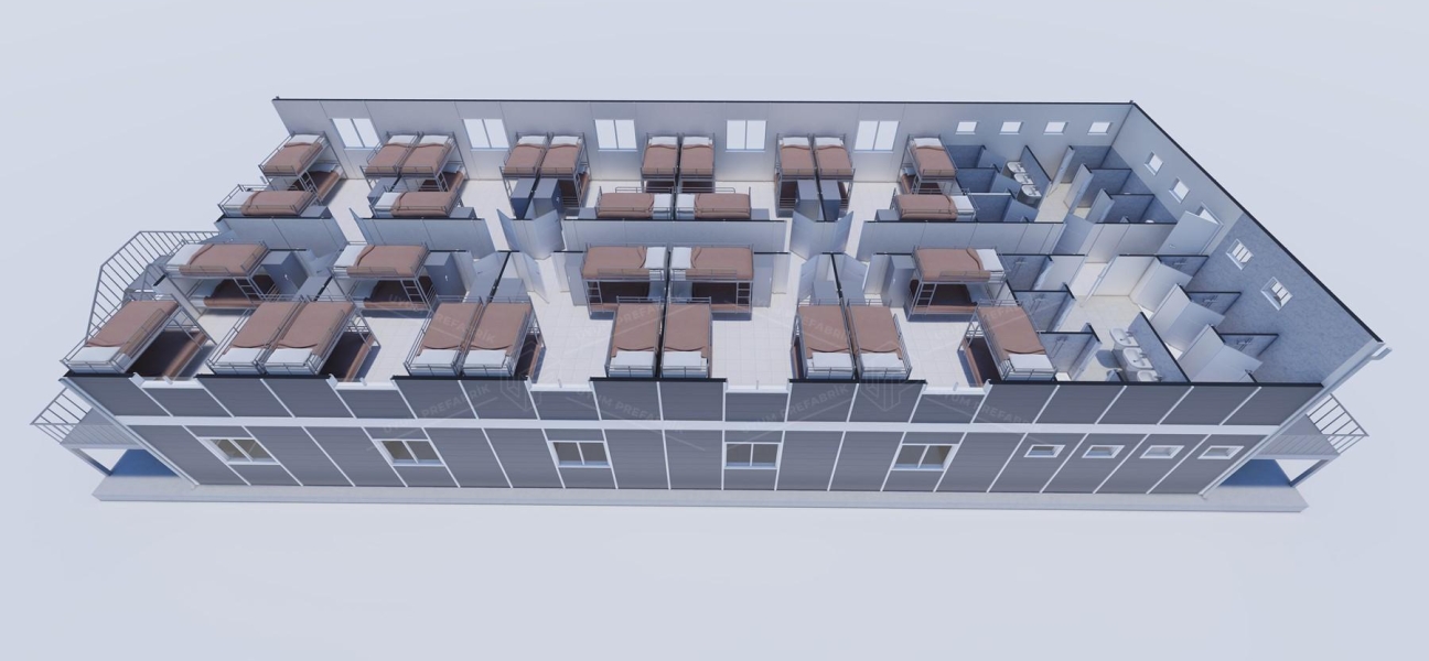430m² (215+215) Prefabricated Dormitory Building