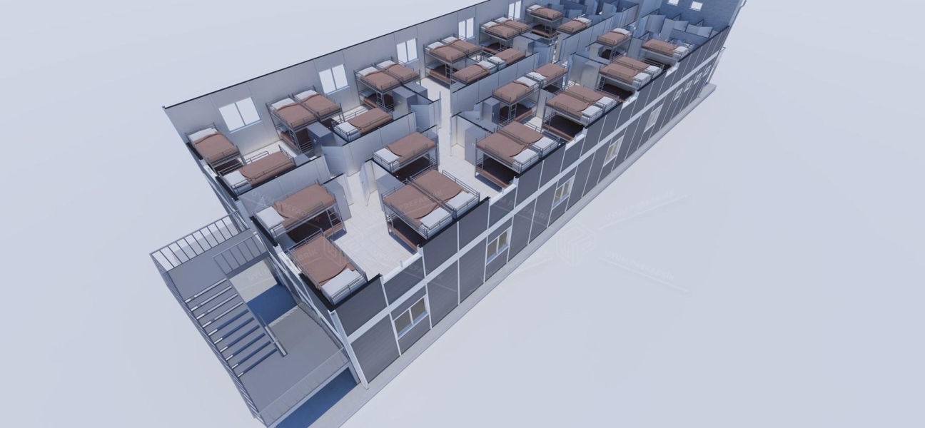 430m² (215+215) Prefabricated Dormitory Building