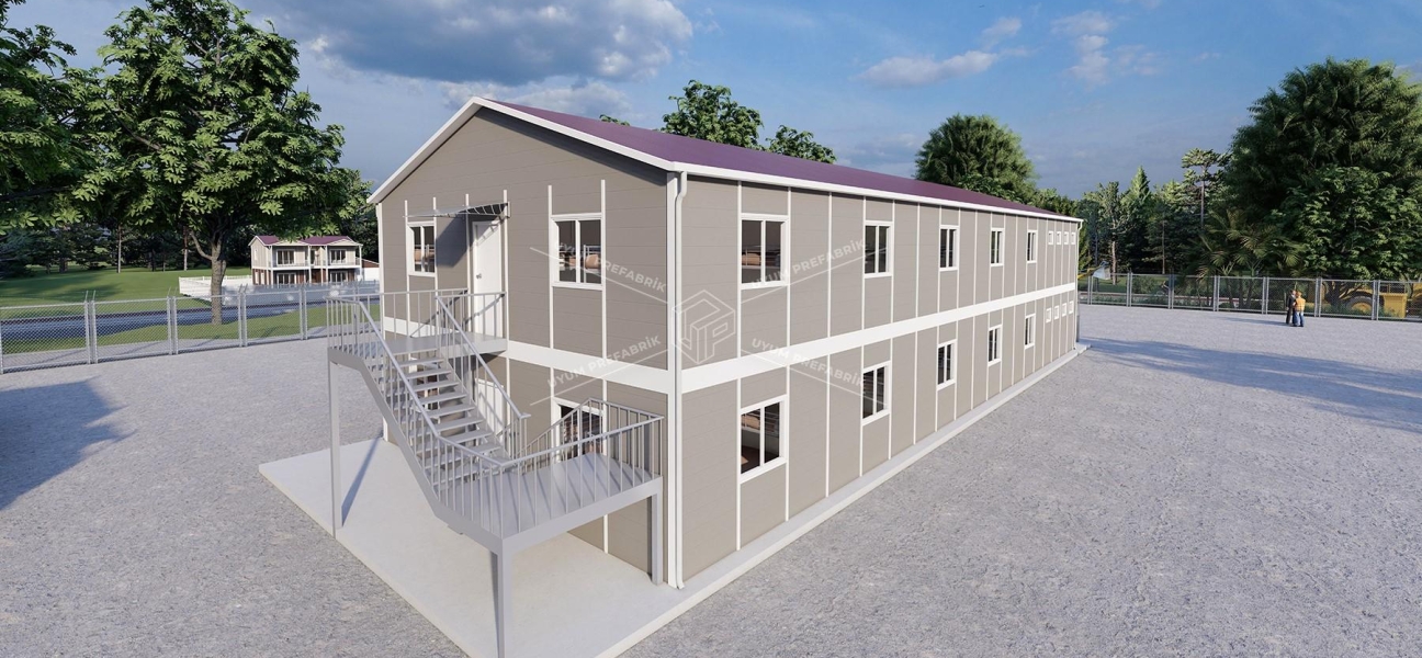 430m² (215+215) Prefabrik Yatakhane Binası 