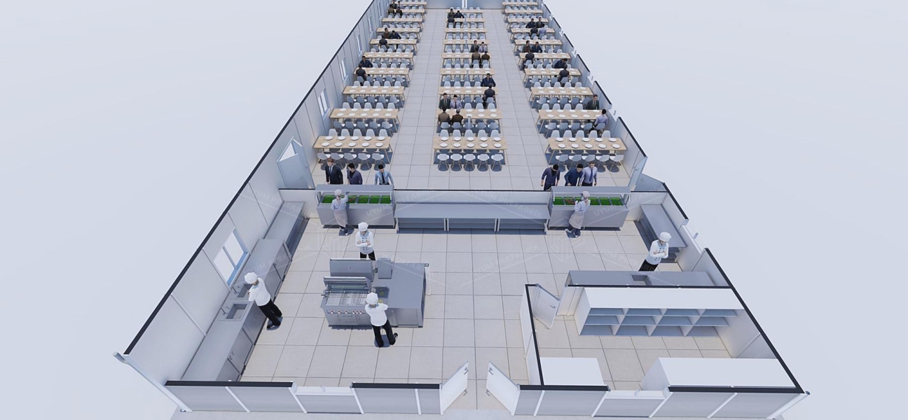 433m² Prefabricated Dining Hall Building