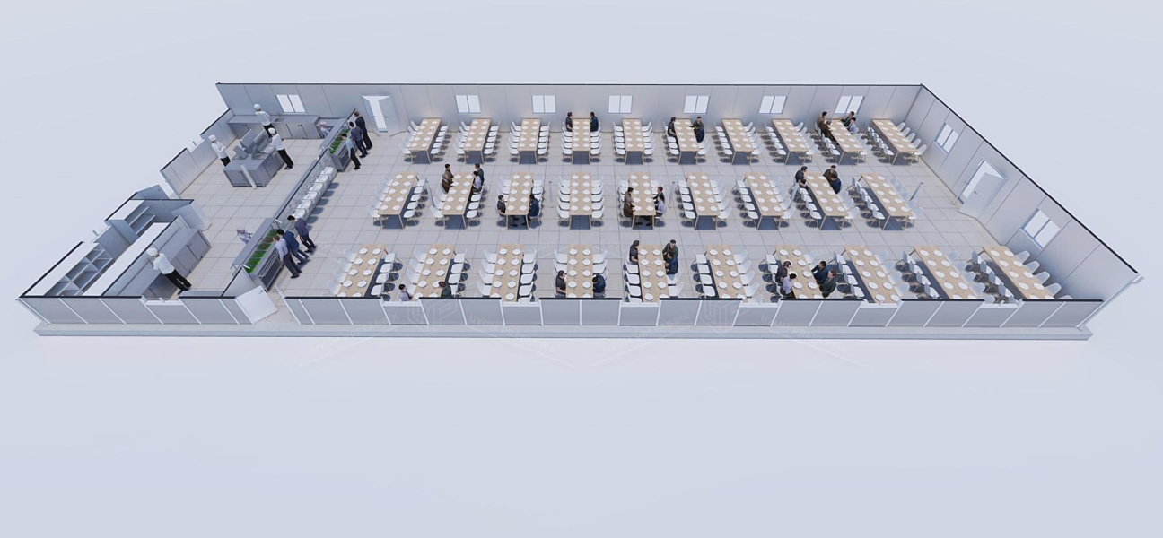 433m² Prefabrik Yemekhane Binası