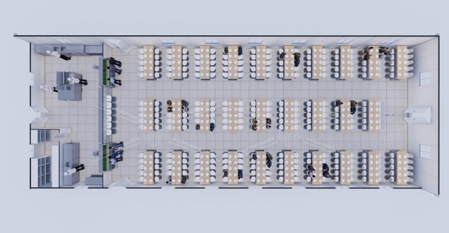 433m² Prefabrik Yemekhane Binası