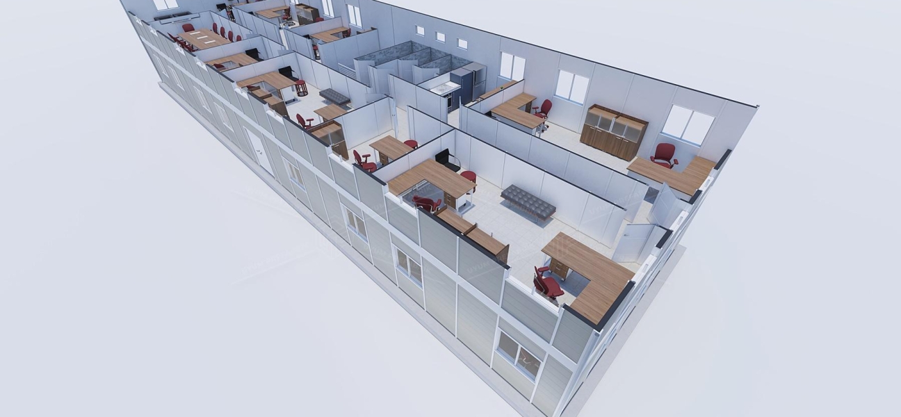 440m² Prefabrik Ofis Binası