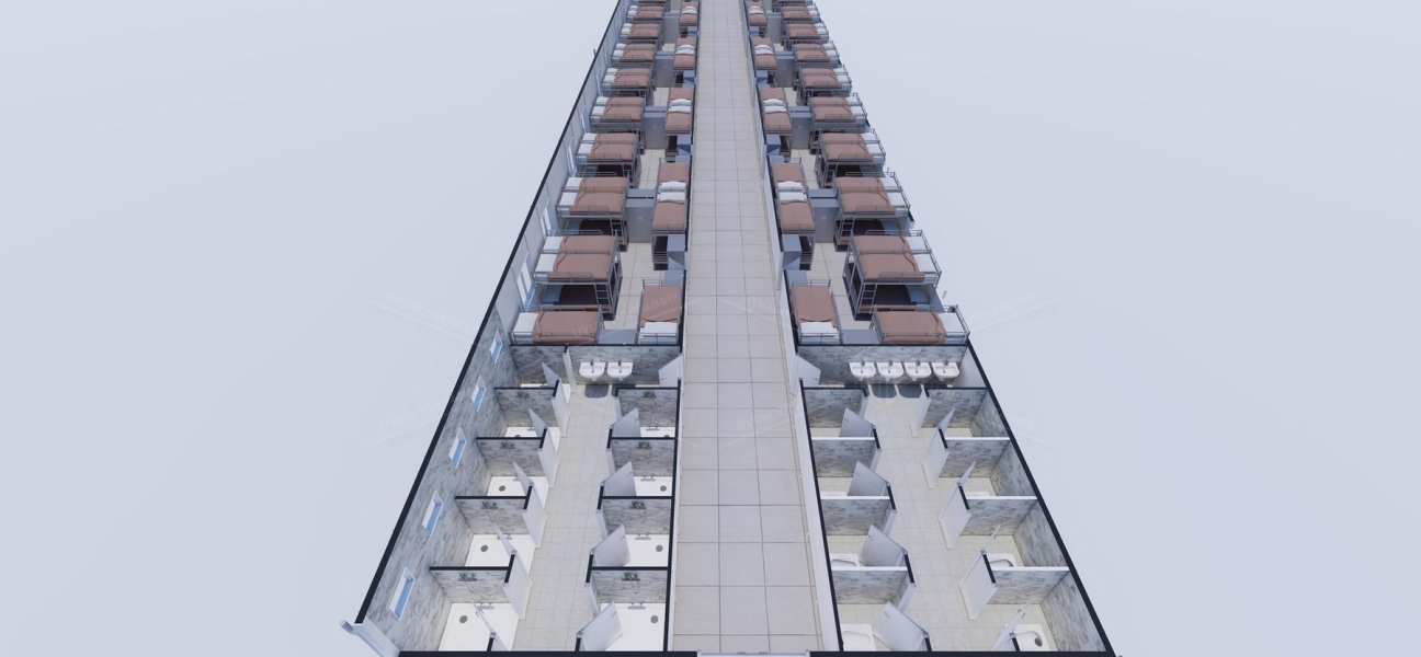 450m² Prefabrik Yatakhane Binası