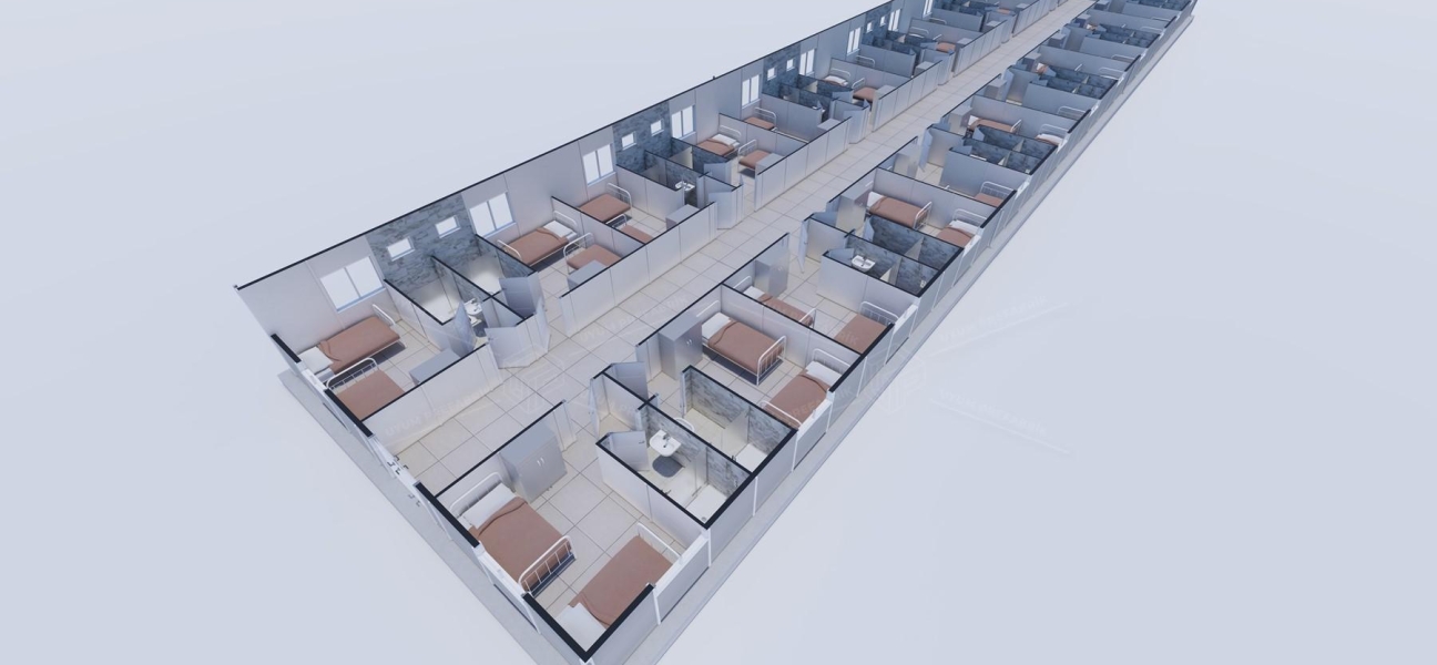 464m² Prefabrik Yatakhane Binası