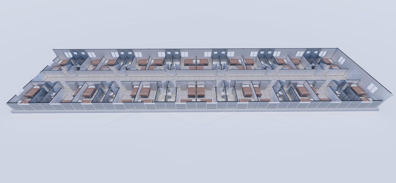 464m² Prefabrik Yatakhane Binası