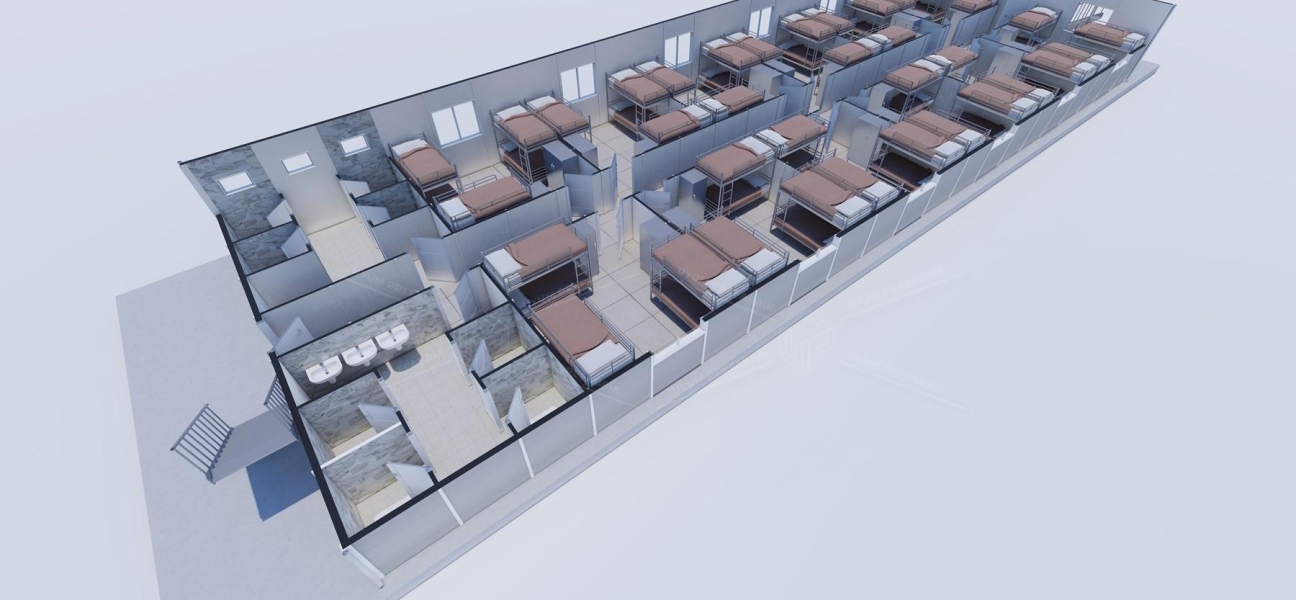 475m² (237,5+237,5) Prefabricated Dormitory Building