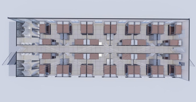 475m² (237,5+237,5) Prefabricated Dormitory Building