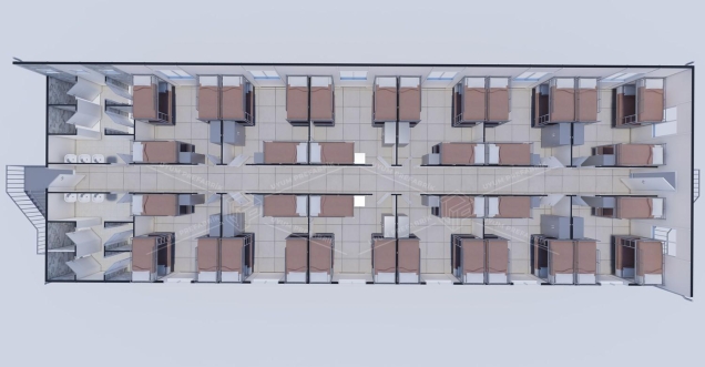 475m² (237,5+237,5) Yatakhane Binası