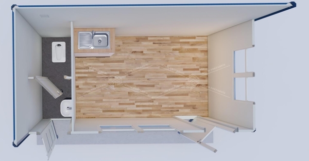 500 x 300 Sandviç Panel Kabin WC+Evye