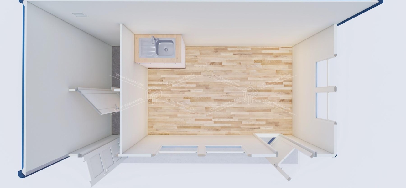 500 x 300 Sandwich Panel Cabin - WC + Evye