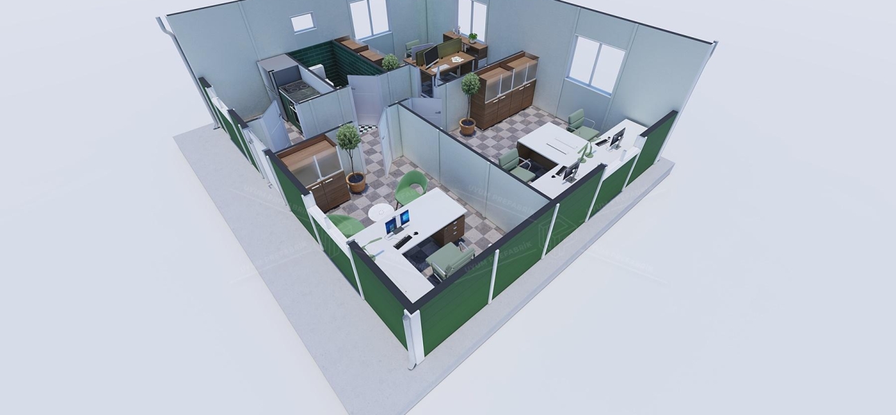 50m² Prefabrik Ofis Binası