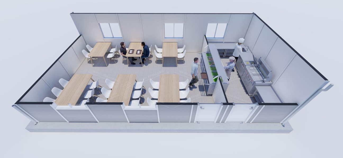 53m² Prefabrik Yemekhane Binası