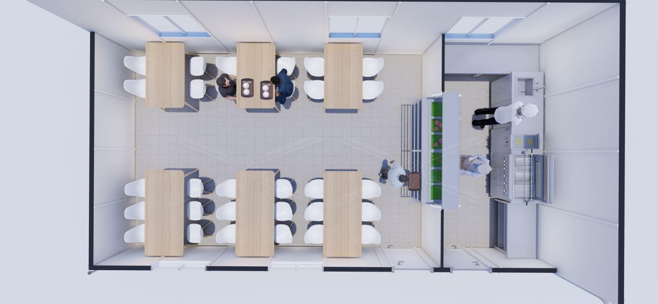 53m² Prefabrik Yemekhane Binası