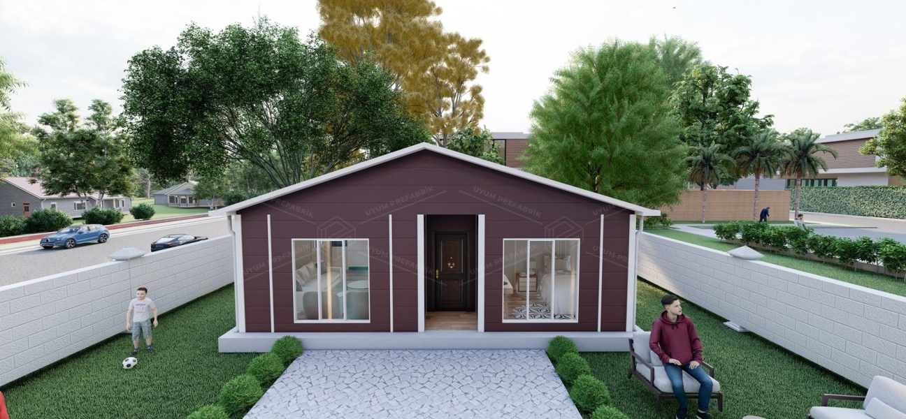 53m² Single Storey Prefabricated Houses (1,5m² Veranda)