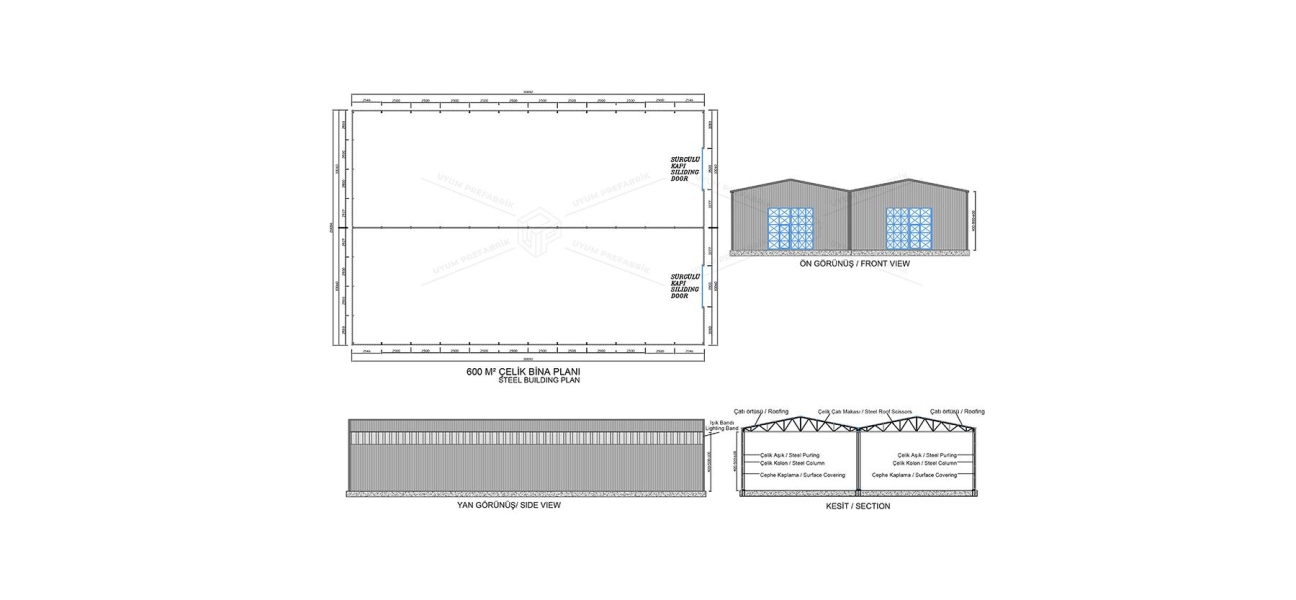 600m² Steel Hangar Building