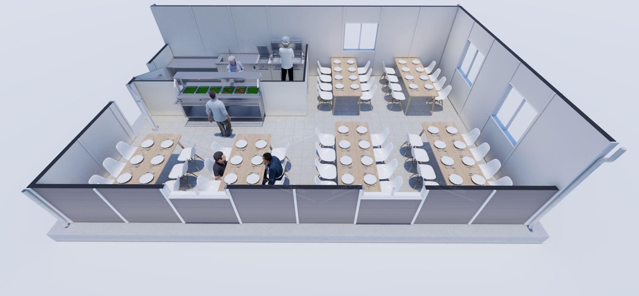 65m² Prefabrik Yemekhane Binası