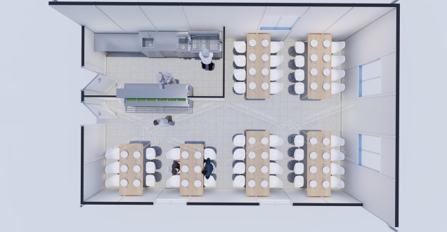 65m² Prefabrik Yemekhane Binası
