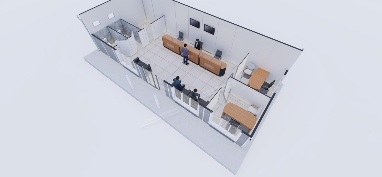 66m² Tek Katlı Prefabrik Banka Binası 