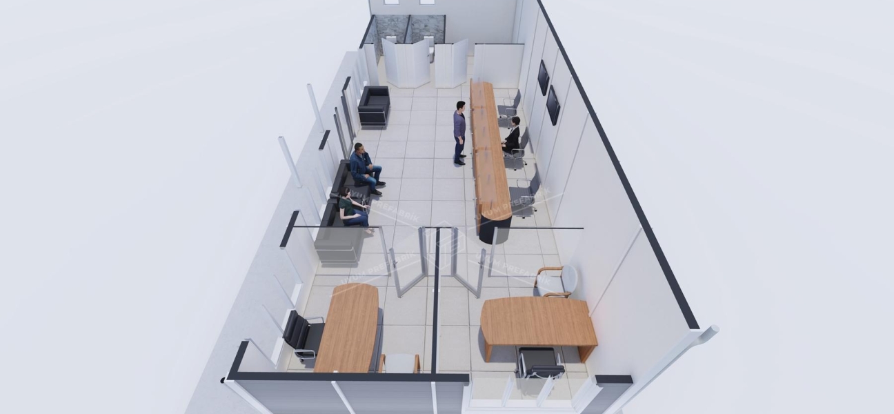 66m² Tek Katlı Prefabrik Banka Binası 