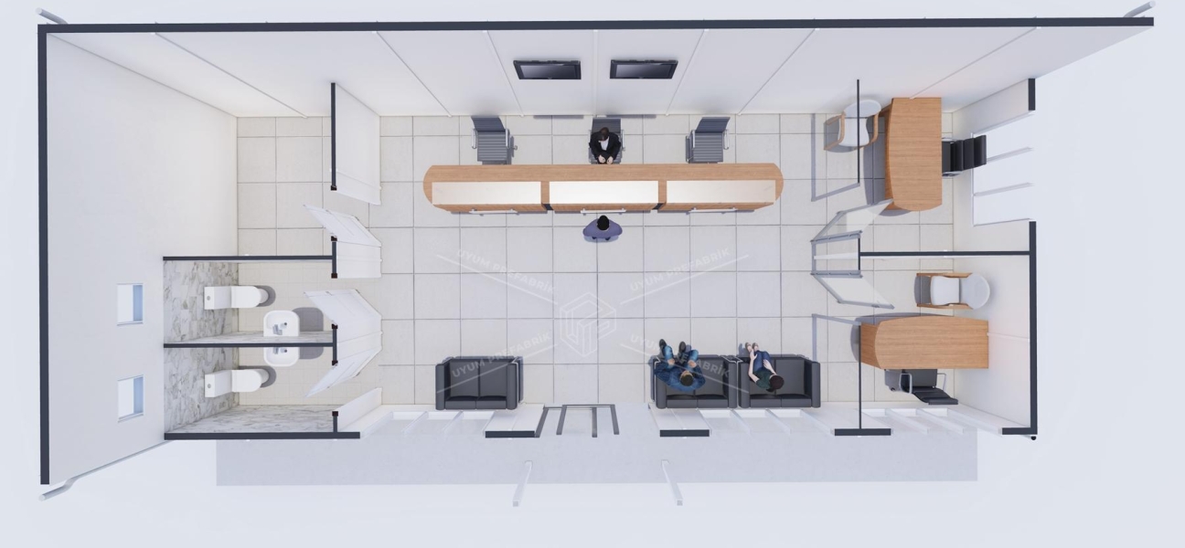 66m² Tek Katlı Prefabrik Banka Binası 