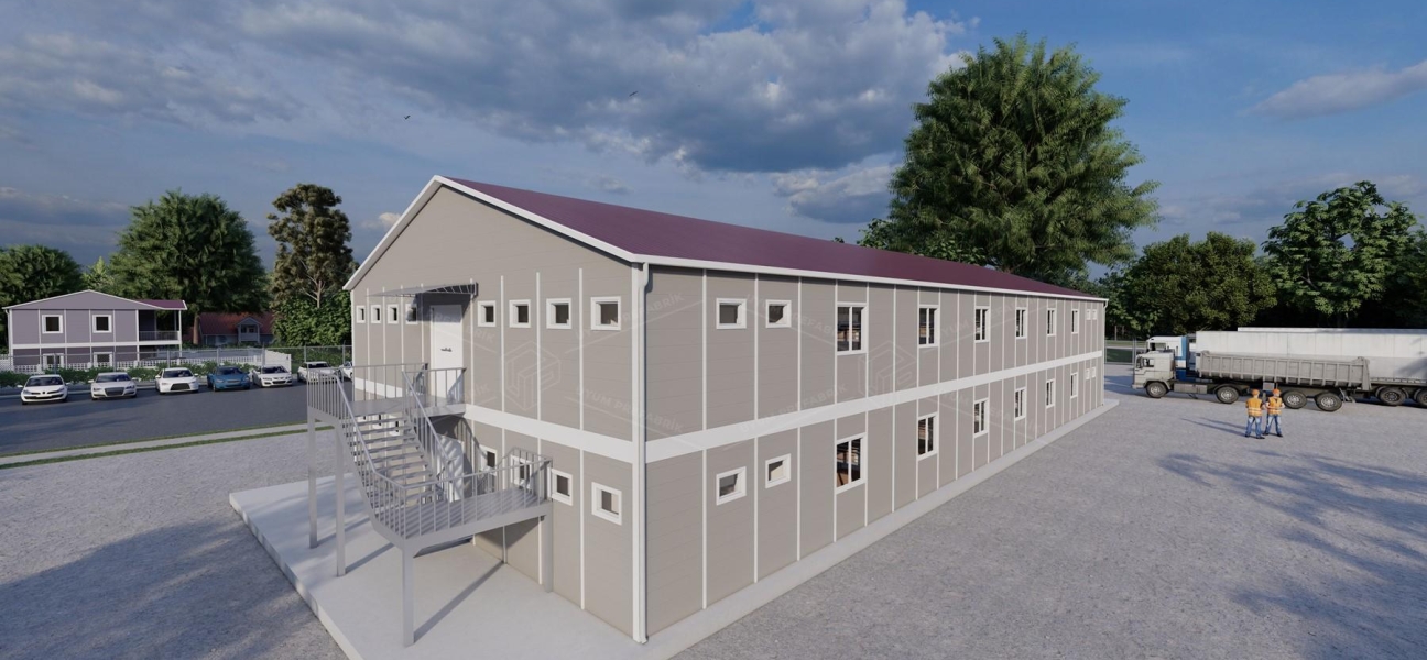 770m² (385+385) Prefabrik Yatakhane Binası