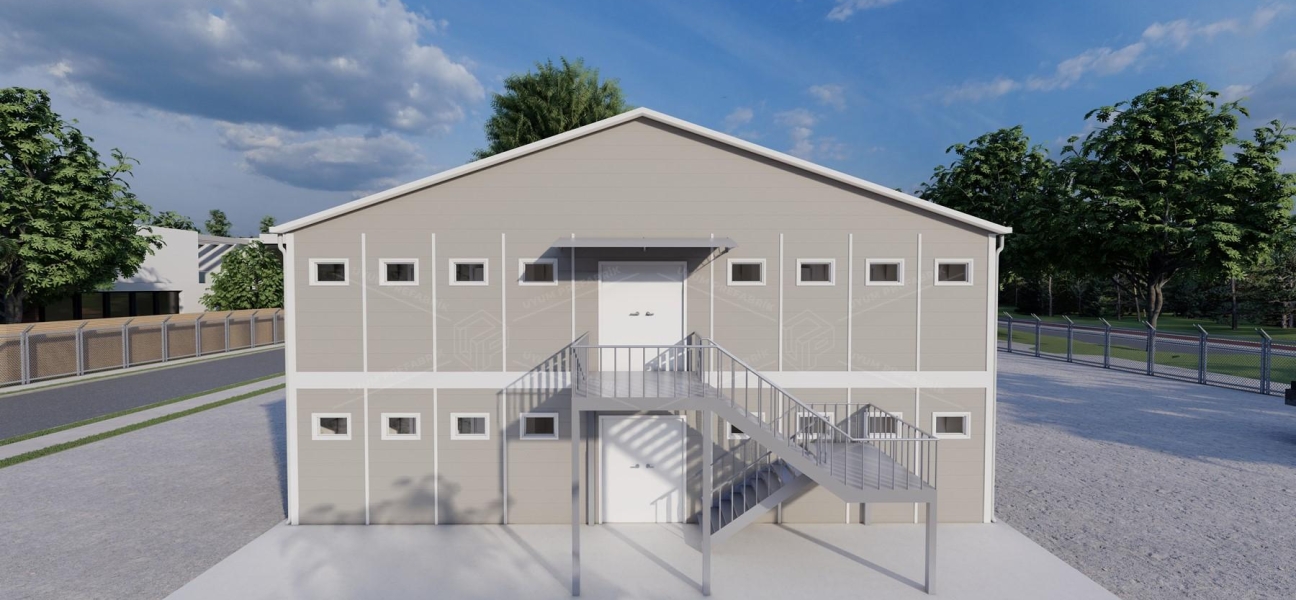 770m² (385+385) Prefabrik Yatakhane Binası