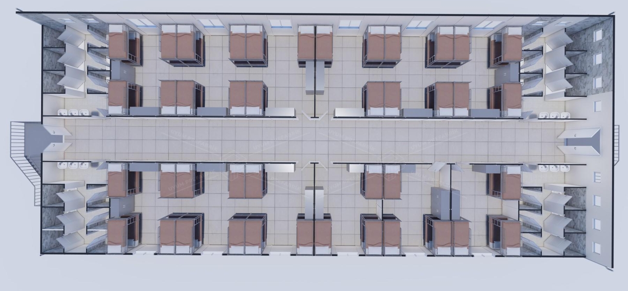 770m² (385+385) Prefabrik Yatakhane Binası