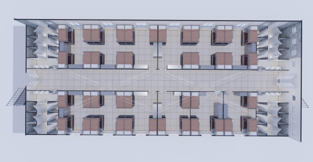 770m² (385+385) Prefabrik Yatakhane Binası