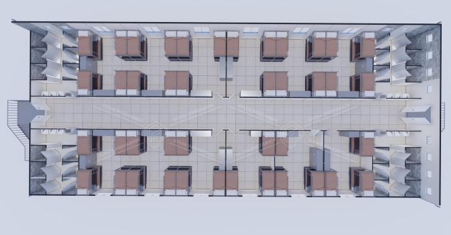 770m² (385+385) Prefabrik Yatakhane Binası
