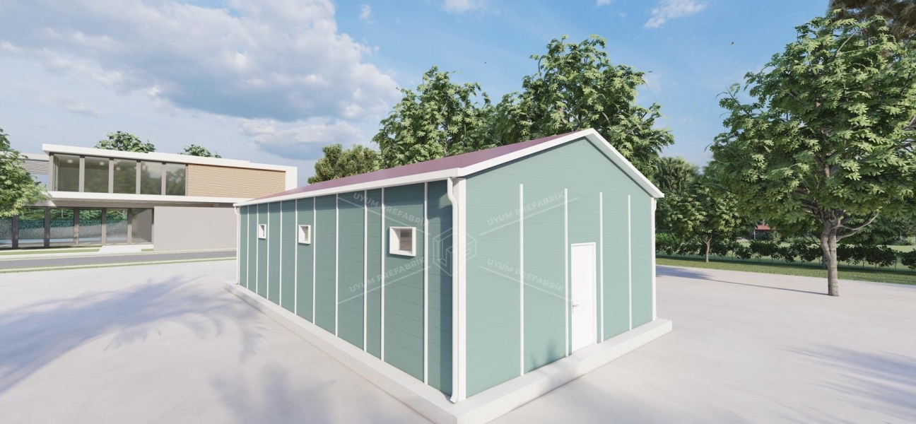 81m² Tek Katlı Prefabrik Market Binası 