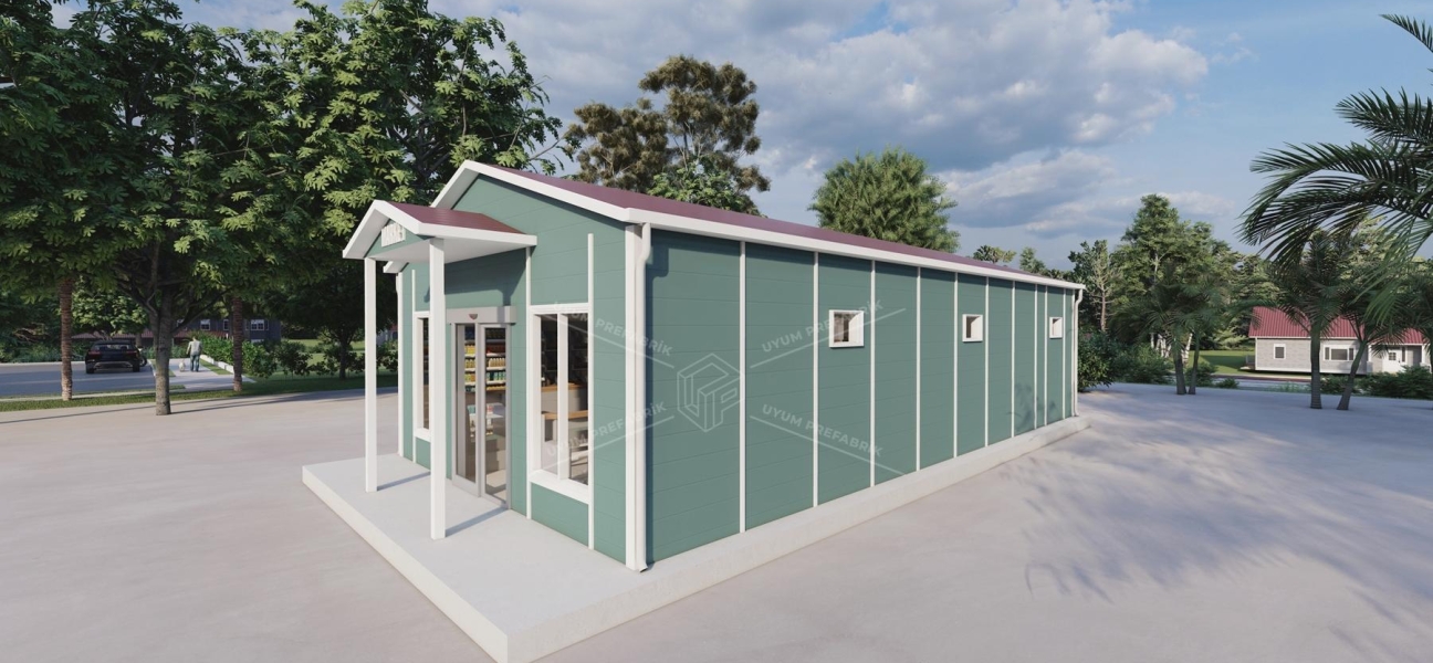 81m² Tek Katlı Prefabrik Market Binası 
