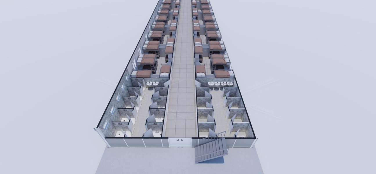 900m² (450+450) Prefabricated Dormitory Building