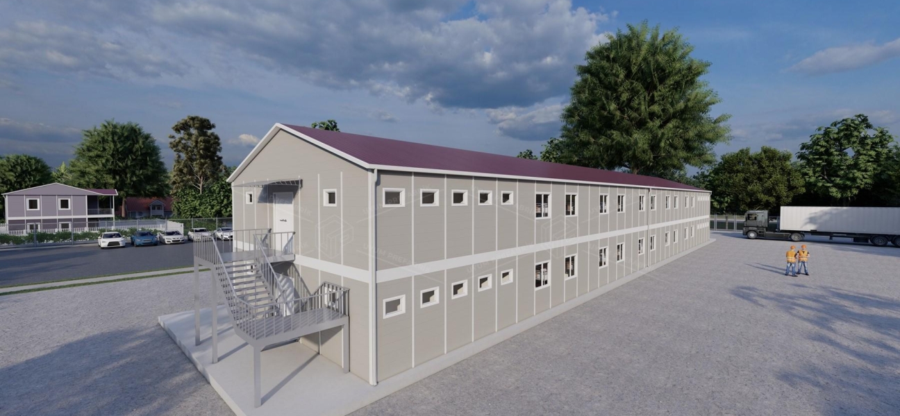 900m² (450+450) Prefabrik Yatakhane Binası