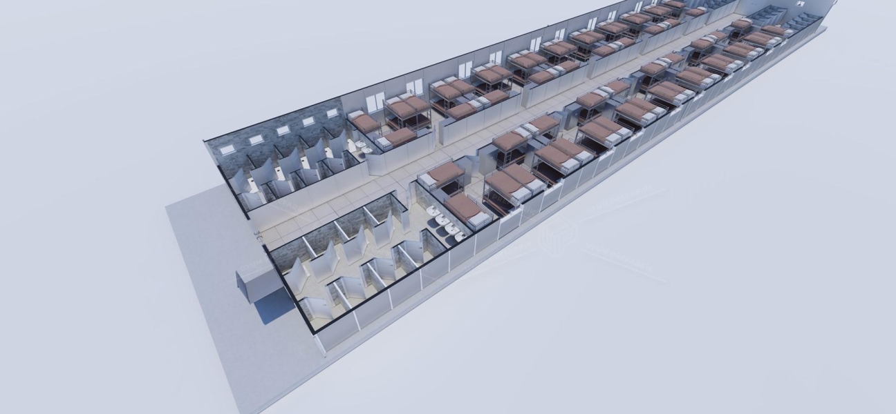 900m² (450+450) Prefabrik Yatakhane Binası