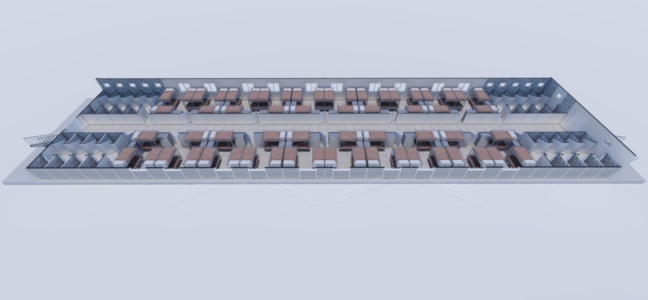 900m² (450+450) Prefabrik Yatakhane Binası