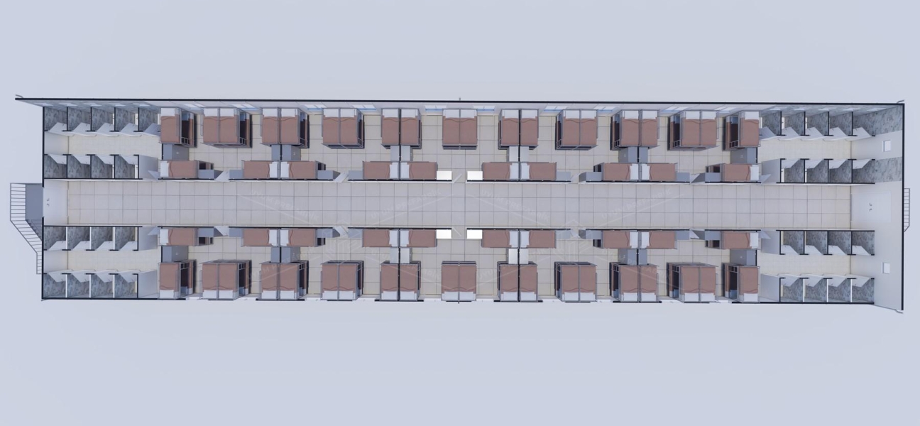 900m² (450+450) Prefabrik Yatakhane Binası