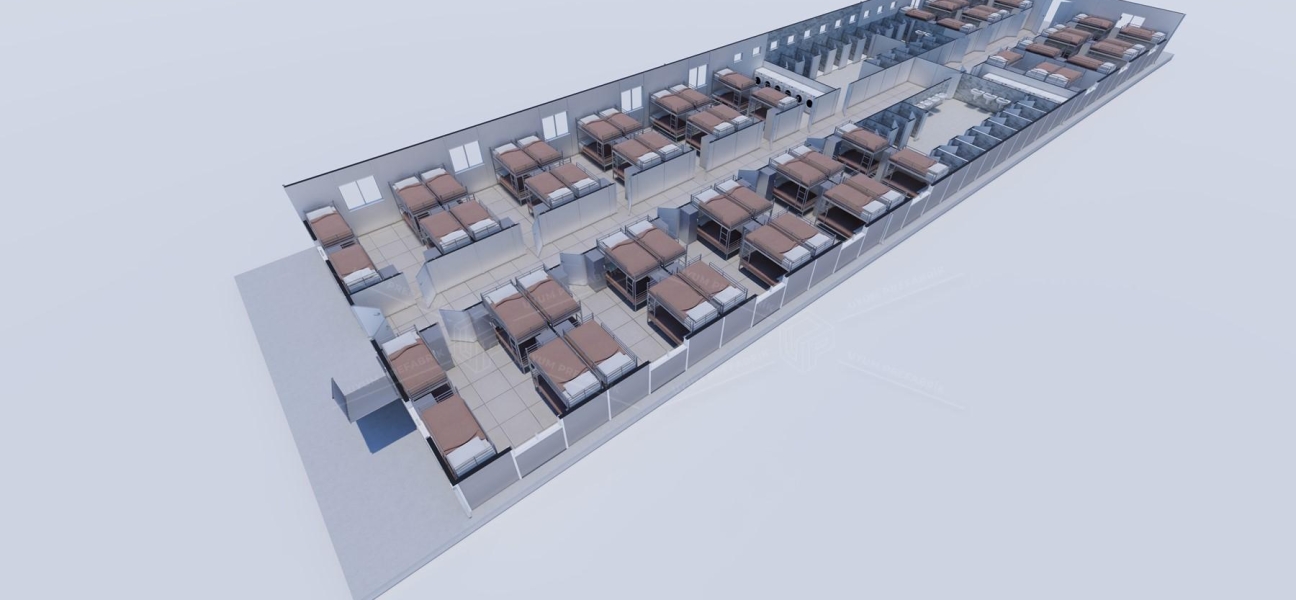925m² (462,5+462,5) Prefabricated Dormitory Building