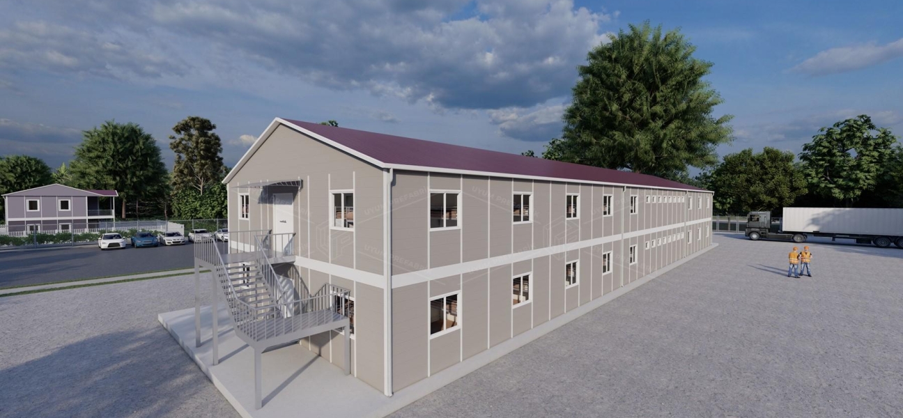 925m² (462,5+462,5) Prefabrik Yatakhane Binası