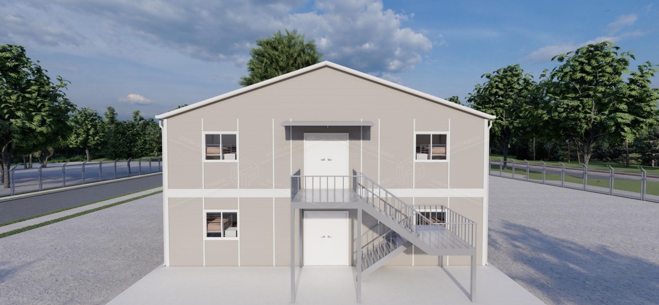 925m² (462,5+462,5) Prefabrik Yatakhane Binası