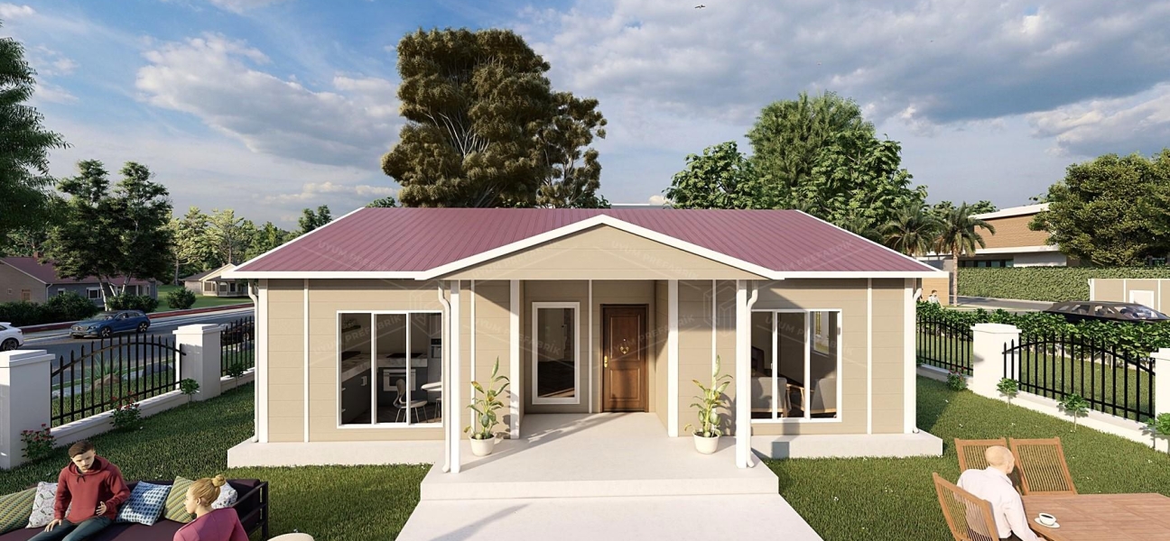 96m² Single Storey Prefabricated Houses