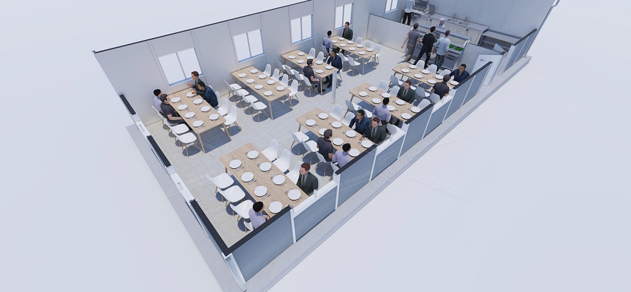 98m² Prefabrik Yemekhane Binası