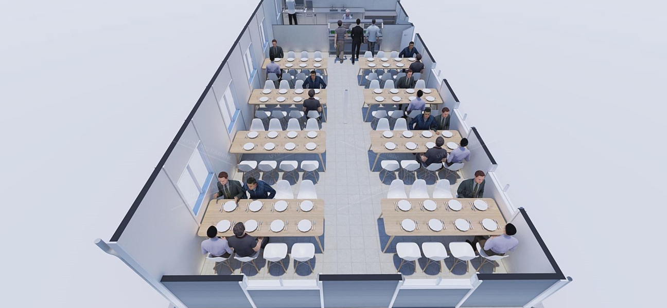 98m² Prefabrik Yemekhane Binası