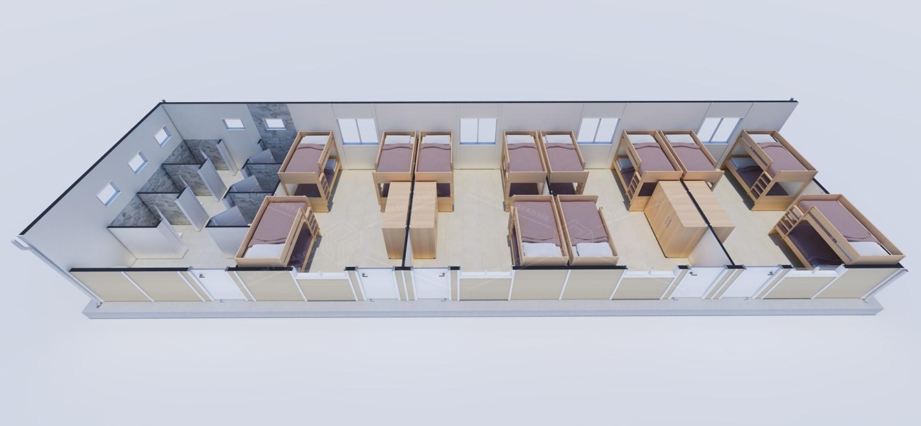 99m² Prefabricated Dormitory Building