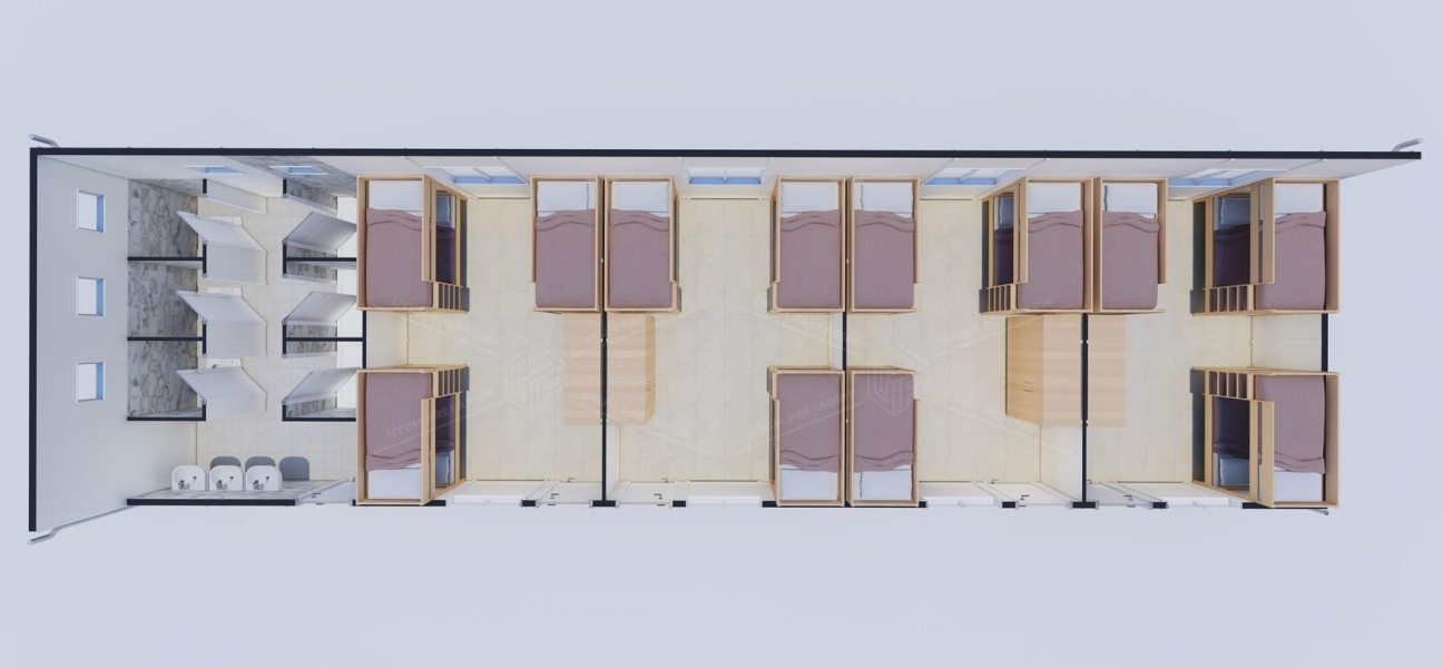 99m² Prefabrik Yatakhane Binası