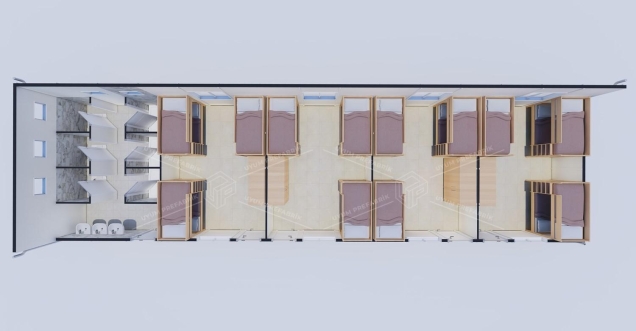 99m² Prefabrik Yatakhane Binası