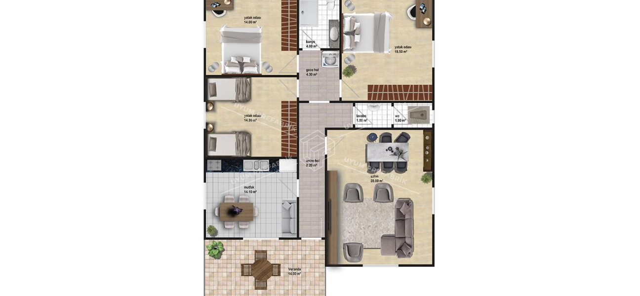 UP201 Dikmen 65m² Tek Katlı Çelik Ev 